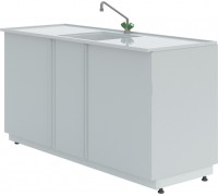 Мойка лабораторная химическая ЛК-1500 СМС-ПВ (1 раковина, 1 смеситель)